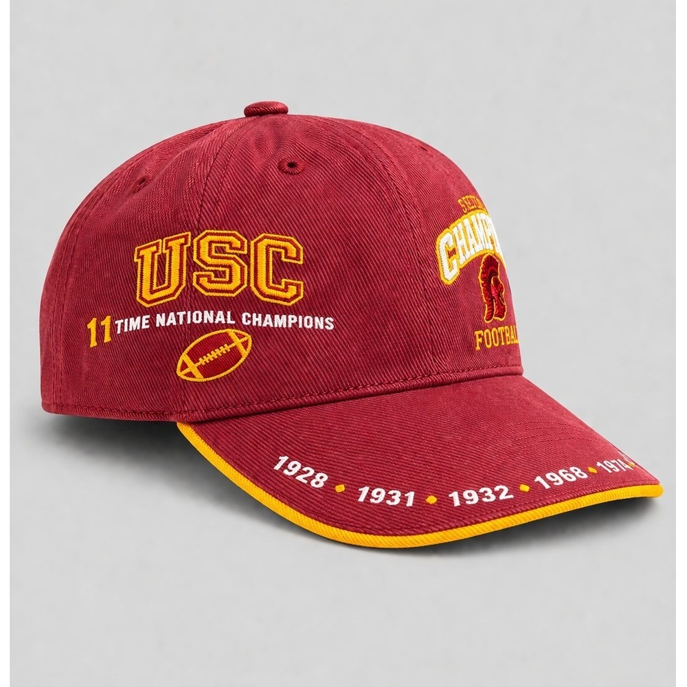Vintage USC Trojans Football 11 Time National Champions Hat Red T.E.I. Cap OSFA
